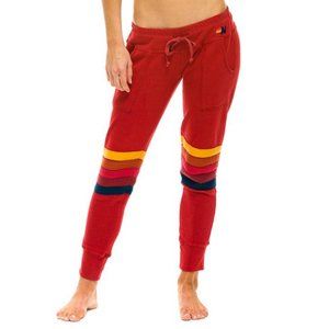 Red Moto Stripe Sweatpants Aviator Nation Small